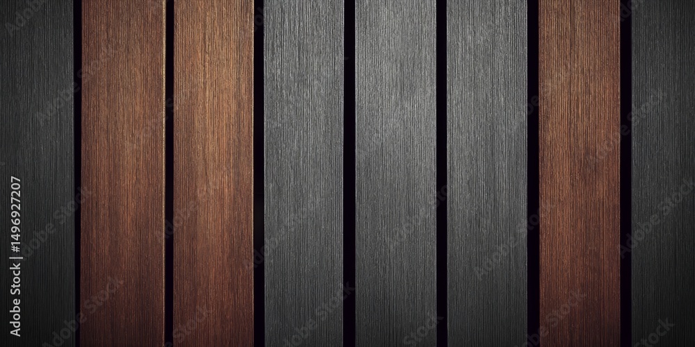 Poster dark wood plank texture background alternating hues create a moody and rustic design element