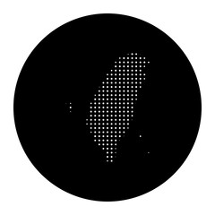Dotted Country Silhouette. Taiwan in halftone style