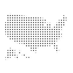 Dotted Country Silhouette. USA in halftone style
