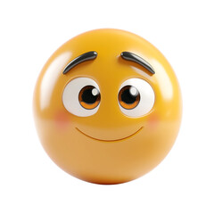 happy smiley face ,icon, 3d render, 3d transparent background