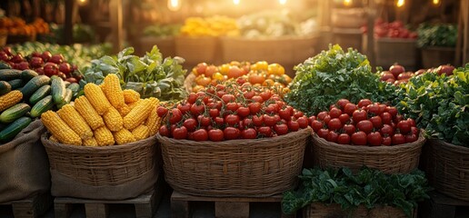 Fototapeta premium Colorful fresh produce at market