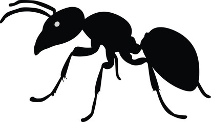 vector-graphic illustration of an ant, isolated on white background