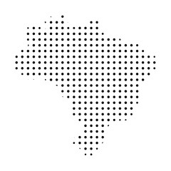 Dotted Country Silhouette. Brazil in halftone style