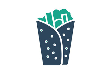 Kebab icon. solid icon style. icon related to meat. food elements vector illustration