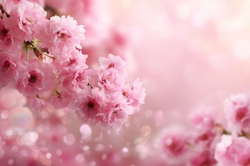 Naklejka premium Pink blossom paradise with fragile petals perfect for spring, nature, or floral artwork.