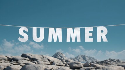 Cool outdoor camp poster with bright fonts for youth activities, staging idea.