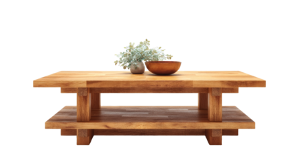 [Transparent Background PNG]Modern Wooden Coffee Table Design