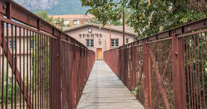 Kosovo; Zvecan; August 18, 2024; A view on Trepca administrative building and bridge in front of it