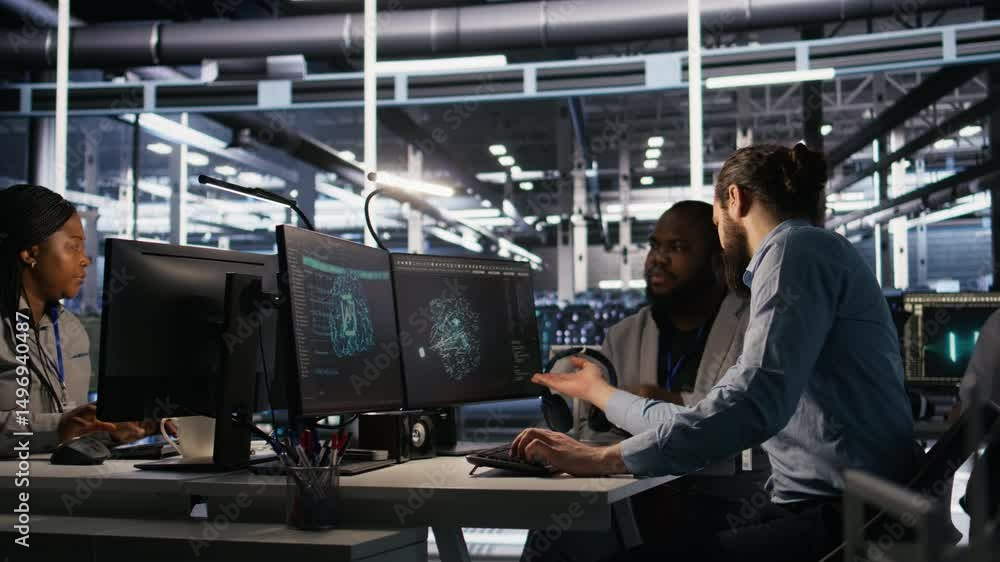 Poster lead data center engineer oversees team integrating ai automation tools during infrastructure mainte