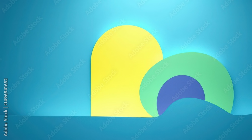Aufkleber colorful geometric shapes create a vibrant abstract background in a studio setting