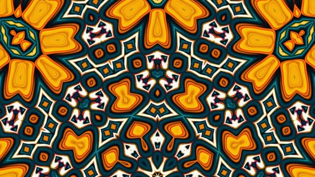Summer themed kaleidoscopic seamless looping background