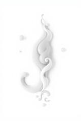 Obraz premium Intricate swirling white design created with soft strokes on a light background
