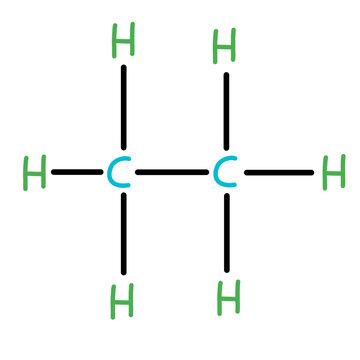 Simple structural diagram of an ethane molecule.
