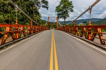 Bridge over Monzon river near Tingo Maria town, Peru