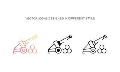 Fototapeta premium Artillery icon design with white background stock illustration
