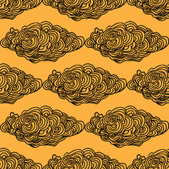 Vector seamless pattern with clouds 