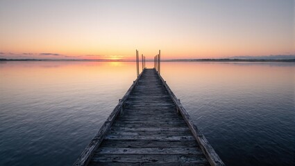 Obraz premium Sunset pier serenity