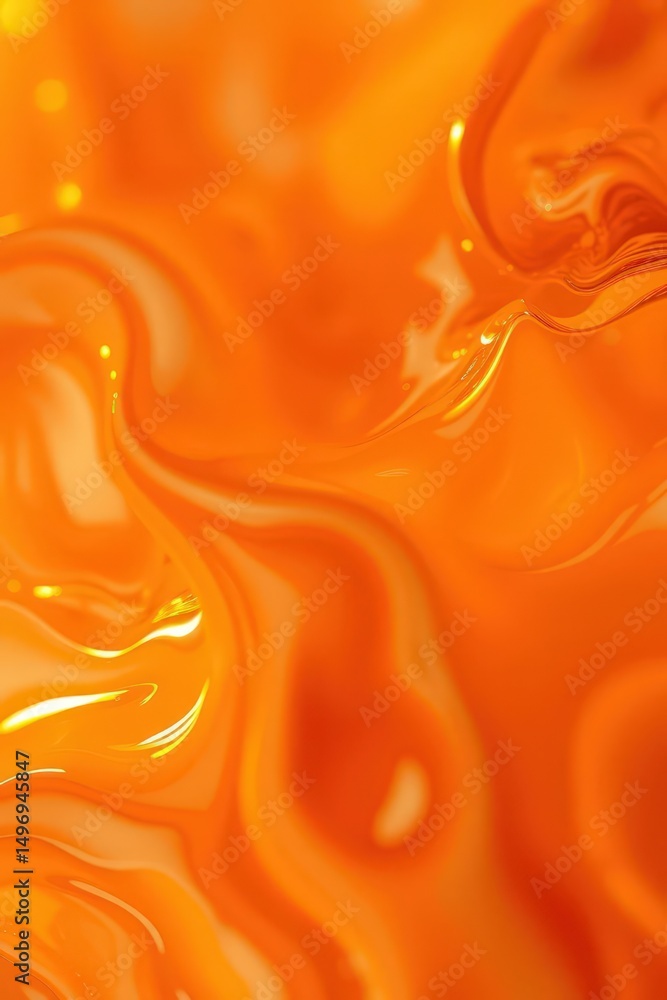 Poster swirling shades of vibrant orange creating a mesmerizing abstract pattern in fluid form