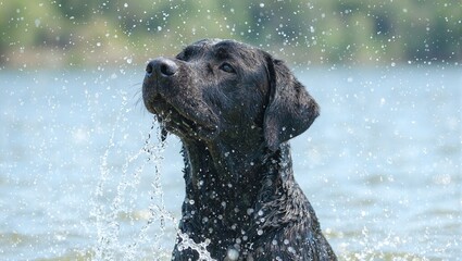 Labrador shake   water burst
