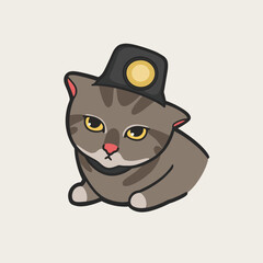 Helper Lighting Cat Meme Sticker T-shirt Vector Cute Illustration