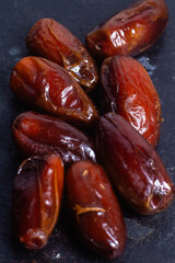 Close-up shot of several ripe dates.