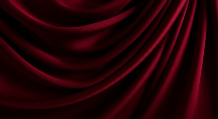 Obraz premium Black and Deep Red Elegance Folded Satin Curtain Background for Premium Design Projects