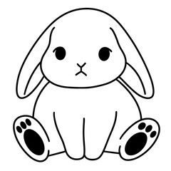 cute rabbit icon illustration