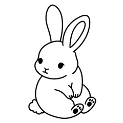 cute rabbit icon illustration