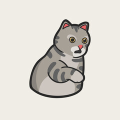 Shock Cat Meme Sticker T-shirt Vector Cute Illustration