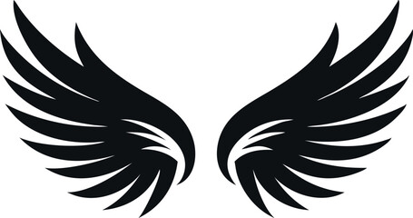 Powerful bird wings silhouette, perfect for logo design.
