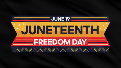 Juneteenth Freedom Day background. African American holiday banner. Juneteenth Independence Day. Freedom Poster. Vector illustration.