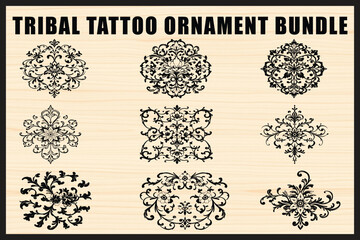Elegant Tribal Tattoo Ornament Set