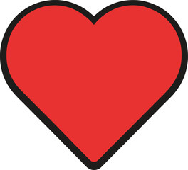 red heart on white background