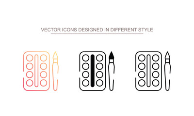 Water Color icon design with white background stock illustration