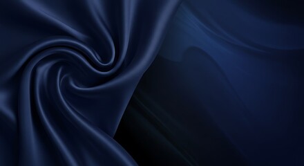 Obraz premium Sophisticated Depth Elegant Dark Silk Folds in a Lustrous Blue Tone