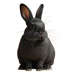 Obraz premium Elegant Black Rabbit Portrait in Watership Down Style - Digital Art Illustration