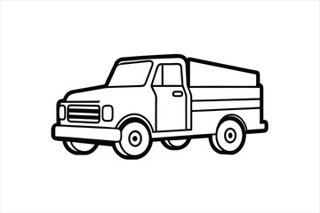 Commercial Truck Outline Icon for Logistic and Cargo Symbol Representation