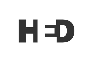 Obraz premium HED logo design. Initial letter H E D bold font style for tech startups, consulting, corporate branding. Creative company name, headlines typography identity, trendy logotype.