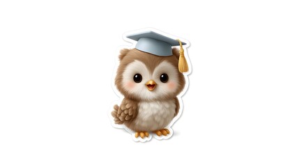 Obraz premium wise owl with book