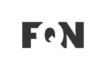 FQN logo design. Initial letter F Q N bold font style for tech startups, consulting, corporate branding. Creative company name, headlines typography identity, trendy logotype.