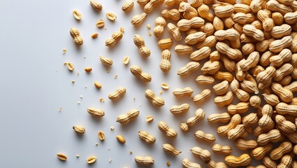 Scattered Pile of Raw Peanuts