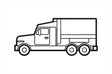 Outline Vector Truck Icon Symbolizing Cargo Transport and Automation