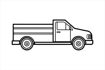 Vector Line Art of Industrial Truck for Automation Branding