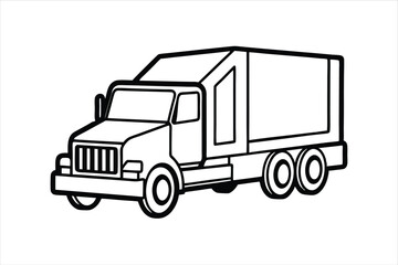 Vector Truck Line Art for Delivery, Courier, and Transport Design