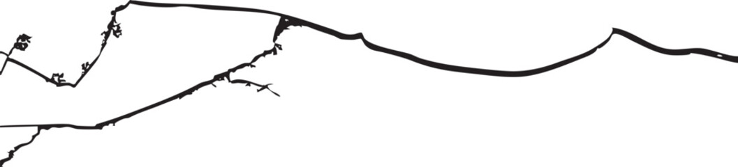 Abstract Mountain Range Silhouette in Bold Ink Style