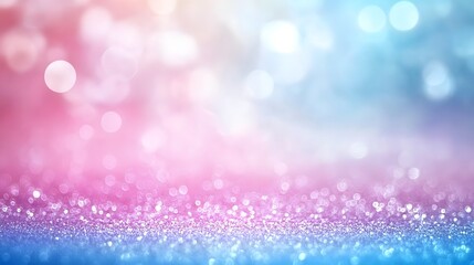 Pink and Blue Glitter Background with Bokeh Lights