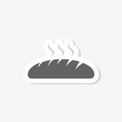 Fresh bread icon sticker isolated on gray background