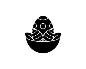 creative details Outline silhouette nest egg Icon vector illustration 