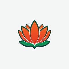 Modern Lotus Flower Vector Illustration – Minimal Symmetrical Design for Wellness & Spiritual Branding