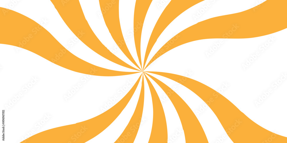 Aufkleber abstract vivid radial swirl pattern with orange and white curved rays. dynamic sense of motion, with